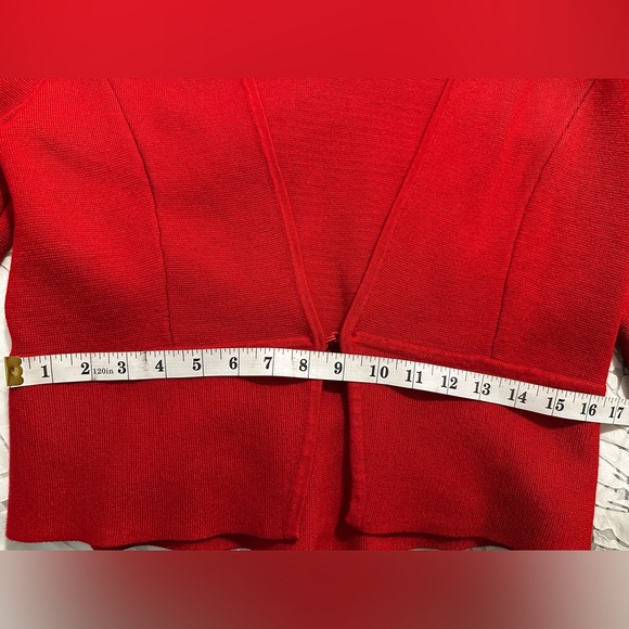 White House Black Market Red Open-Front Sweater - Picture 8 of 13